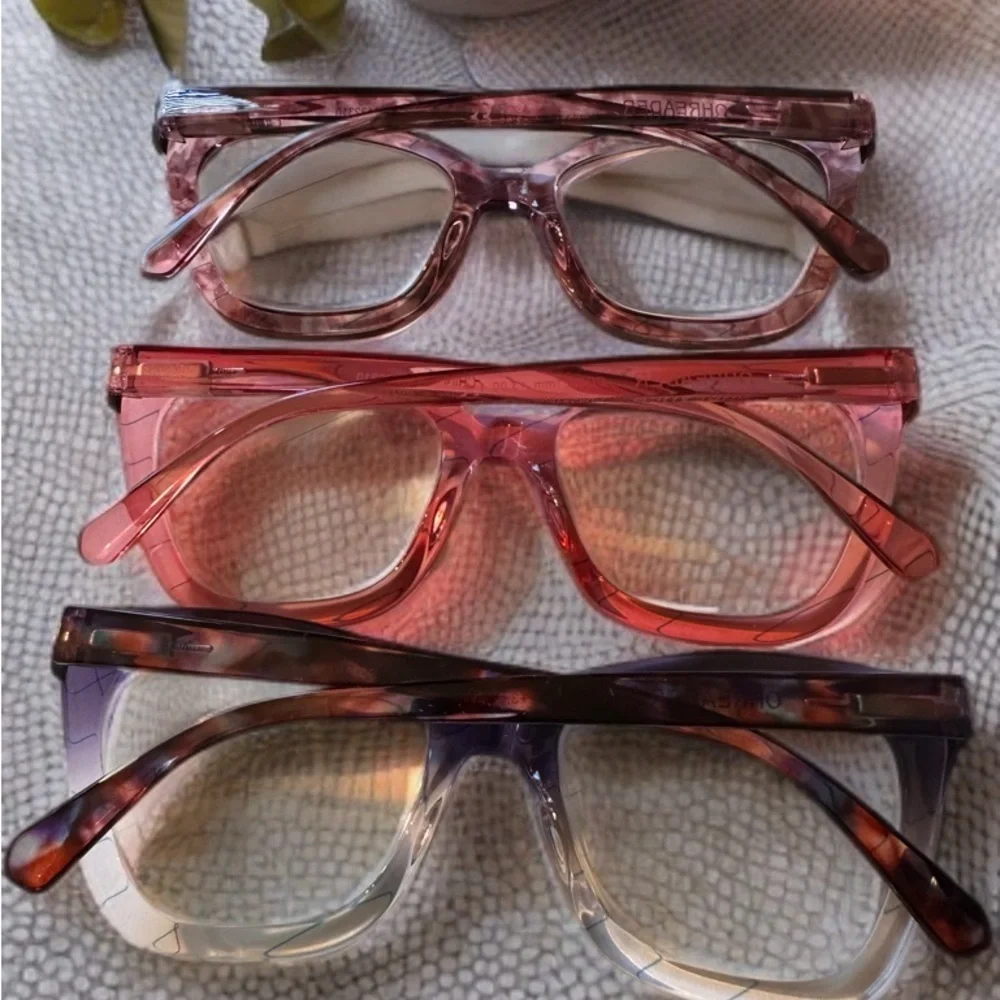NEW 3 PACK BLUE LIGHT FILTER OVERSIZED RETRO READING GLASSES